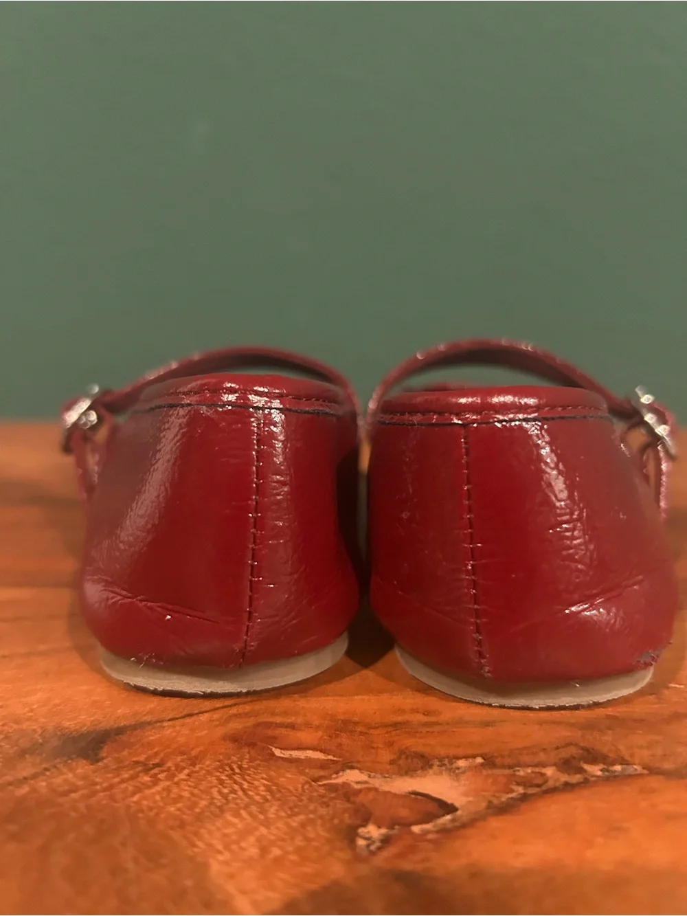 Zara Girls Patent Mary Jane Shoes in Deep Red
